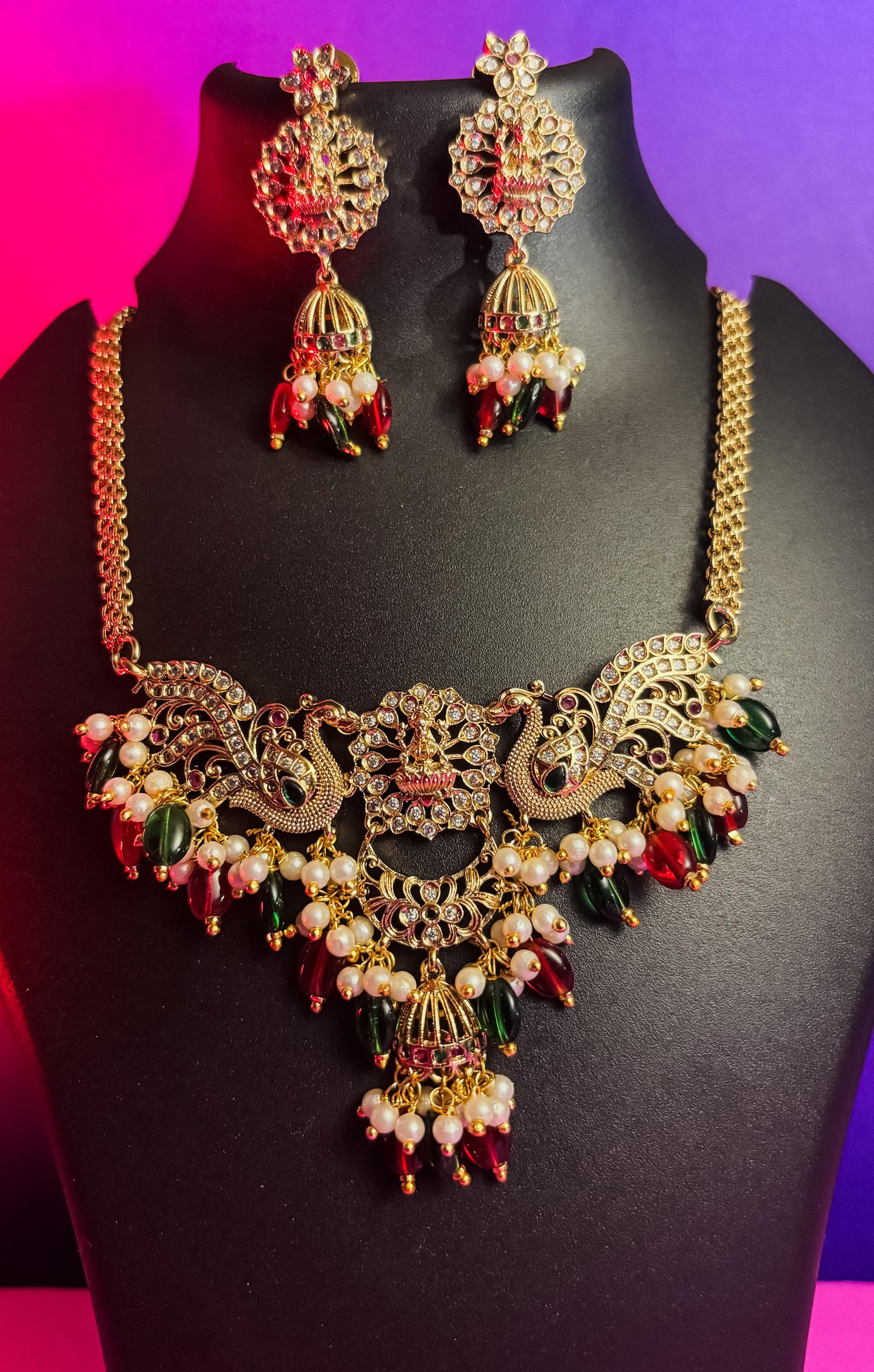 Peacock Design Necklace & Earring Set
