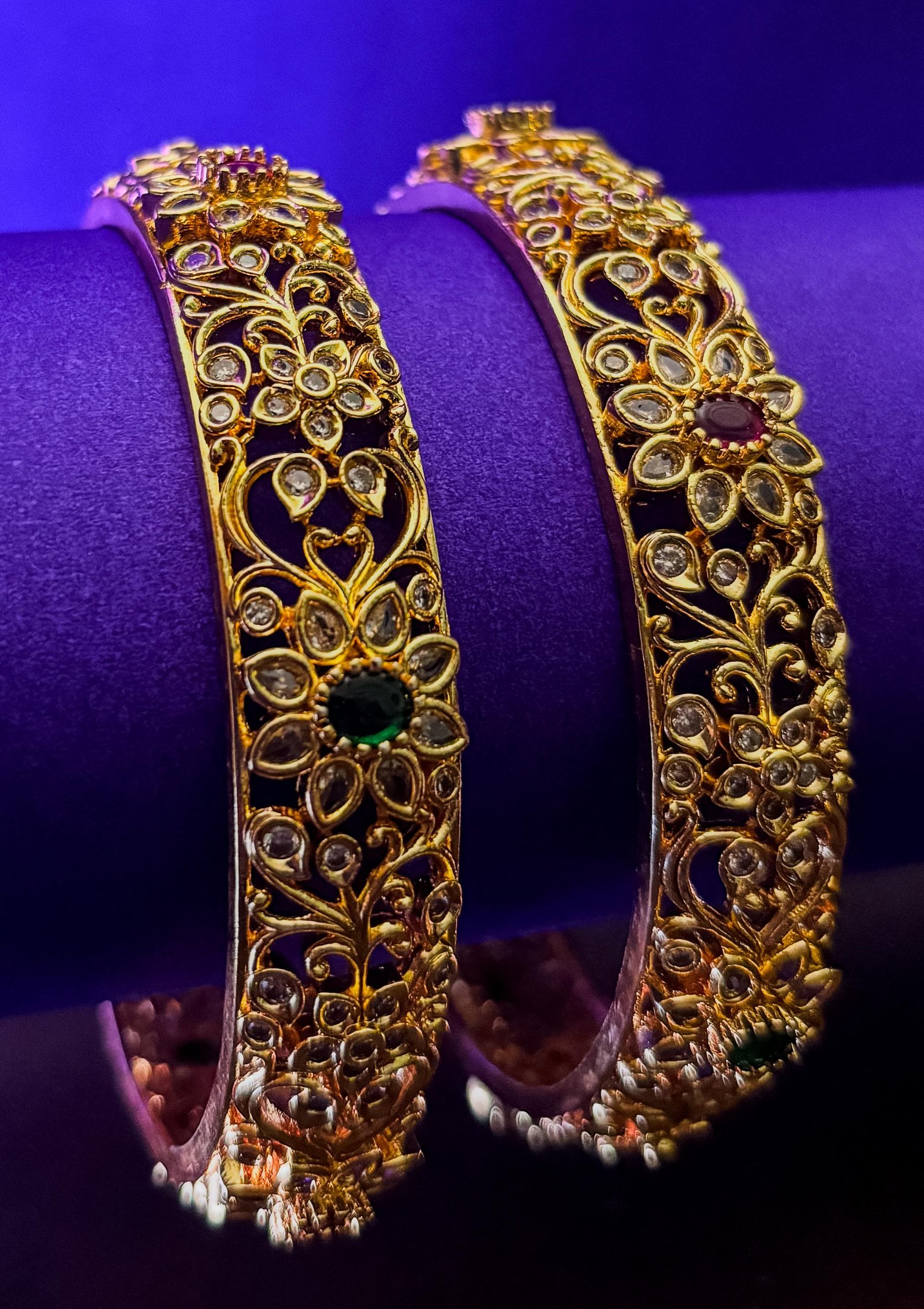Floral Kundan Bangles